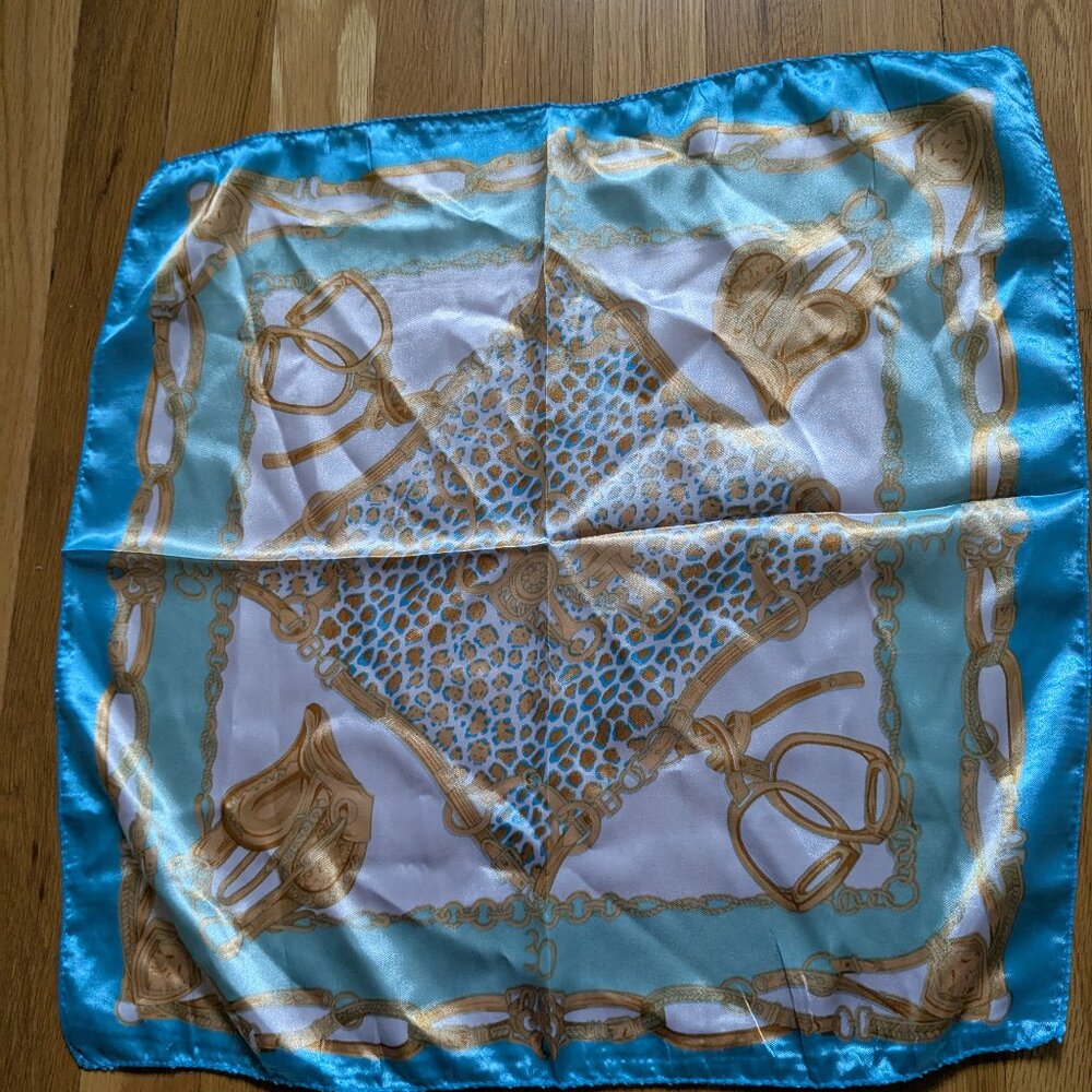 Blue and gold scarf